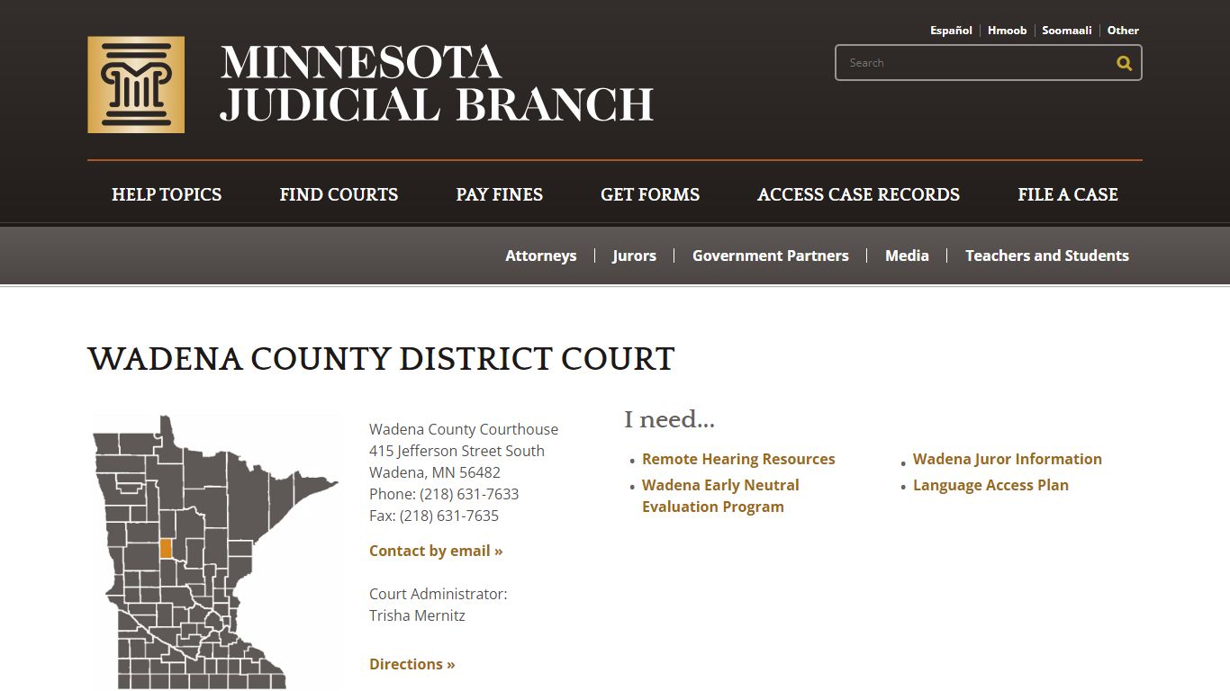 Minnesota Judicial Branch - Wadena County District Court